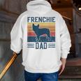 Vintage Frenchie Dad French Bulldog Men Zip Up Hoodie Back Print
