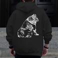 English Bulldog Dog Hund Gift Men Zip Up Hoodie Back Print