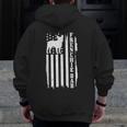 French Bulldog American Flag Frenchie Dog Men Zip Up Hoodie Back Print