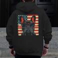 French Bulldog Dog Motif USA Patriot 4th Of July Men Zip Up Hoodie Back Print