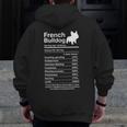French Bulldog Facts Nutrition Frenchie Lover Men Zip Up Hoodie Back Print