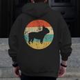 French Bulldog Retro Dog Men Zip Up Hoodie Back Print