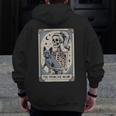 Frenchie Dog Mom Tarot Card French Bulldog Skeleton Mom Men Zip Up Hoodie Back Print