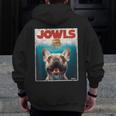 Tan Frenchie Jowls Fawn French Bulldog Mom Top Dad Men Zip Up Hoodie Back Print