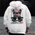 Chill The Fourth Out 4th Of July Cute French Bulldog Men Zip Up Hoodie Back Print