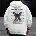 Personal Stalker French Bulldog Men Zip Up Hoodie Back Print