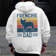 Vintage Frenchie Dad French Bulldog Men Zip Up Hoodie Back Print