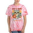 Snack Mom Tie-Dye T-Shirt - Raccoon Design for Foodie Moms Coral Tie-Dye