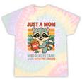 Snack Mom Tie-Dye T-Shirt - Raccoon Design for Foodie Moms Hazy Rainbow Tie-Dye