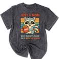 Snack Mom Life Raccoon T-Shirt - Mineral Wash, Fun Design Mineral Black