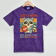 Snack Mom Life Raccoon T-Shirt - Mineral Wash, Fun Design Mineral Purple