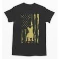 Camo US Flag French Bulldog Frenchie Patriot Dog Lover Unisex T-Shirt