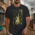 Camo US Flag French Bulldog Frenchie Patriot Dog Lover Unisex T-Shirt