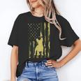 Camo US Flag French Bulldog Frenchie Patriot Dog Lover Women's T-Shirt