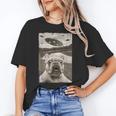 French Bulldog And UFO UFO And French Bulldog Selfie Women's T-Shirt