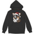 Corgi サンタハット 面白い かわいい 犬 ママ お父さん クリスマス 長袖tシャツ パーカー