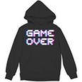 Game Over 8Bit ゲームオーバー 8ビットピクセル レトロヴィンテージビデオゲームグラフィック ゲーマー パーカー