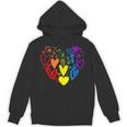 Lgbtq レインボーフラッグハート Lgbtqia バレンタインデー プライドムーン Hoodie