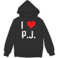 I Love Pj PJ ハート アンティーク調 長袖tシャツ パーカー