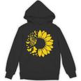 ひまわりと蝶のシルエット、自然の調和。 パーカー