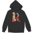イニシャル R アルファベット バタフライ ローズ 花 水彩 モノグラム Hoodie