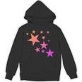 カラフルなオレンジピンクの星、流れ星柄デザイン。 Hoodie