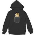 ドージコイン 胸ポケットの中にクリプト ミーム ドッグミーム ロゴ ドージコイン Hoodie