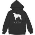 ボルゾイ犬の白いシルエット Hoodie