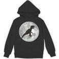 恐竜 ダイナソー 面白いtシャツ ティラノサウルス 月と自転車 サイクリング アート メンズ 子供 おもしろ 服 ネタ パーカー