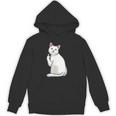 面白い猫 中指 オッドアイドキャット キティ Hoodie