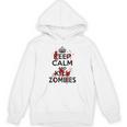 Keep Calm And Kill Zombies Carry Bloodplatter On Hoodie