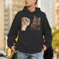 2匹の猫がミームを話す 長袖tシャツ パーカー