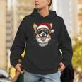Corgi サンタハット 面白い かわいい 犬 ママ お父さん クリスマス パーカー