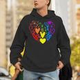 Lgbtq レインボーフラッグハート Lgbtqia バレンタインデー プライドムーン Hoodie