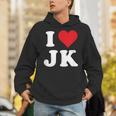 I Love Jk Initials I Heart JK First Last Name J K パーカー