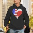 アメリカ日本国旗ハート パーカー