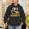 キッズ I'm 2 And Digging It 男の子向けのかわいいショベルデザイン パーカー