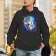 コズミックスペース オオカミ 家族 オオカミ 顔 Hoodie