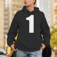 ナンバーワン 数字 1 プレーン ホワイト 数字 Hoodie