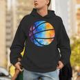 バスケットボールのシルエットカラフルな水彩画 パーカー