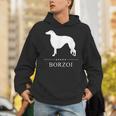 ボルゾイ犬の白いシルエット Hoodie