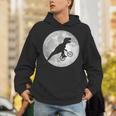 恐竜 ダイナソー 面白いtシャツ ティラノサウルス 月と自転車 サイクリング アート メンズ 子供 おもしろ 服 ネタ パーカー