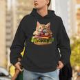 面白いファーストフードハンバーガー愛好家猫猫愛好家 Britishhorthair Burger Cat Food パーカー