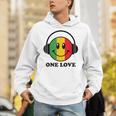 One Love ラスタ レゲエ 音楽 ヘッドホン スマイルフェイス ラスタファリ パーカー