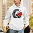 スイカの誕生日を食べるキュートで愛らしいハリネズミ Hoodie