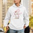スコティッシュフォールド ネコ 桜の花 長袖tシャツ Hoodie