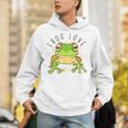 両生類の友達 恋人デザイン グリーンフロッグ Hoodie