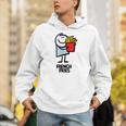 面白い漫画のキャラクターグラフィックが付いたクールでおいしいフライドポテト。 Hoodie