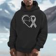 Brain Tumor Awareness Heart Brain Cancer Gray Ribbon Support Hoodie