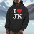 I Love Jk Initials I Heart JK First Last Name J K パーカー